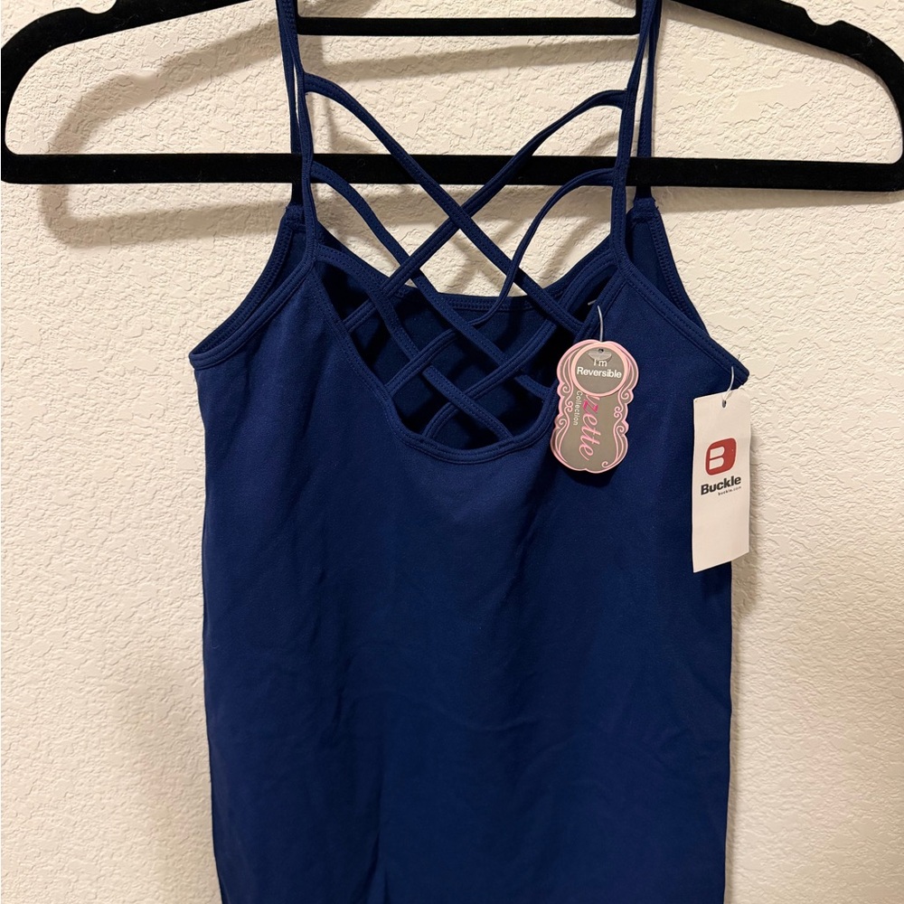 NWT BKE Navy Blue Strappy Crisscross Camisole